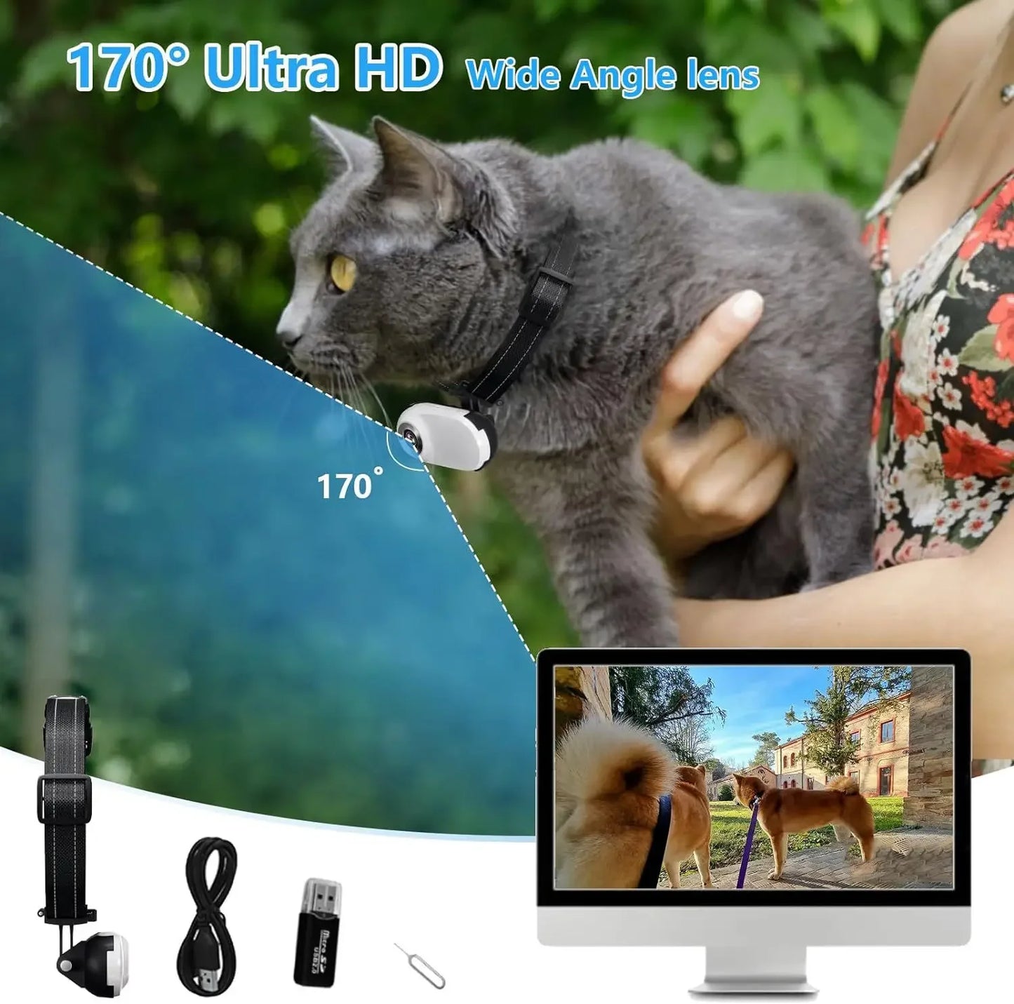 Pet Supplies Cat Dog Collar Camera Outdoor Exercise Camera Video Mini Body Camera