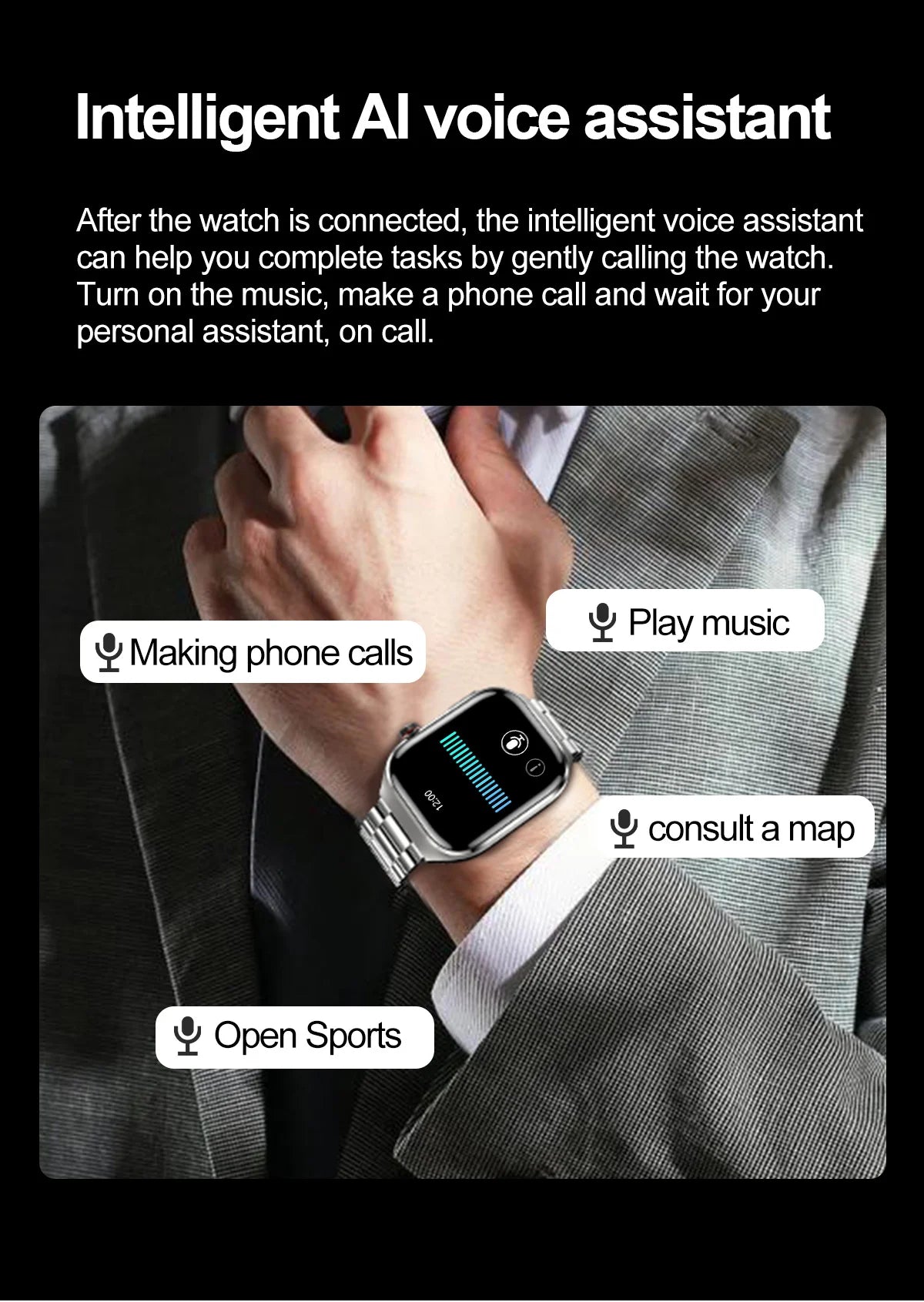 2025 New AI Intelligent Diagnosis ECG+PPG Smartwatch Health Protection Blood Lipids Uric Acid Heart Rate BT Call Smart Watch Men