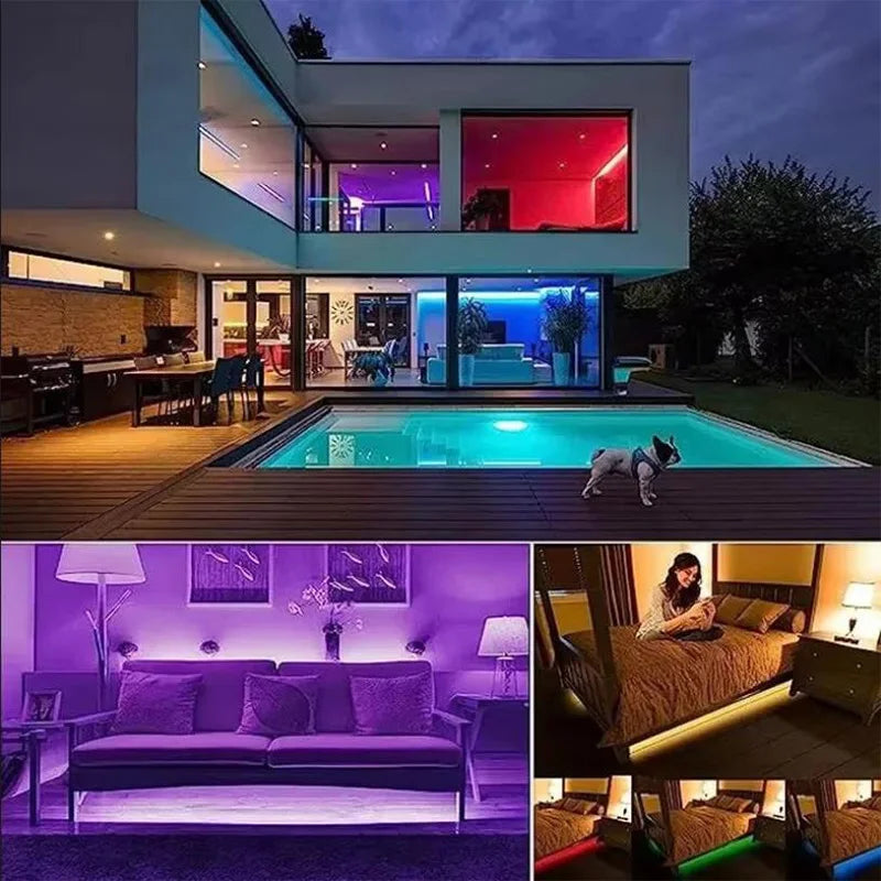 Bluetooth LED Strip Lights SMD 5050 RGB APP Remote Control Flexible Ribbon Diode Lamp Tape TV Backlights Game Room Home Decor