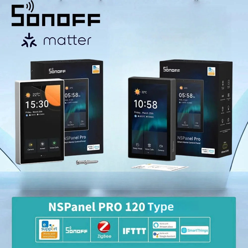 Sonoff Nspanel Pro 120 Smart Home Control Panel Ns Panel Sonoff Pro Thermostst Power Consumption Scene Support Sonoff Devices