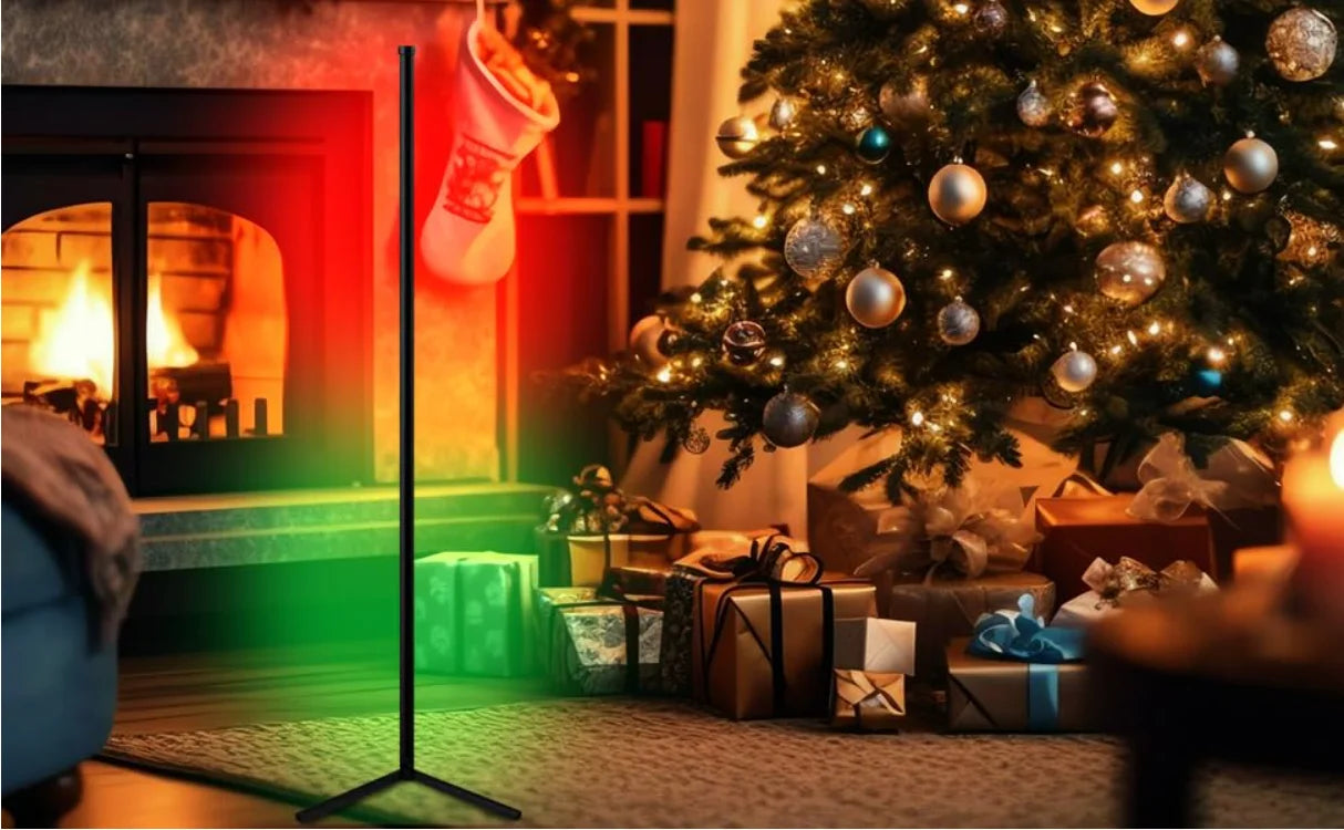 Smart Led Living Room Floor Lamp Rgb Fantasy Floor Lamp Music Synchronization Application Program Control Suitable for Living Room E-Sports Room Easy to Use