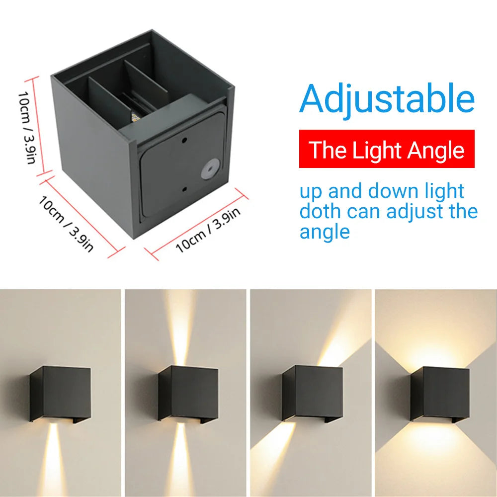 2PC Outdoor Wall Lights 10W RGBCW LED Patio Wall Light Fixture Smart Modern Outdoor Light with App/Voice Control Adjustable Beam