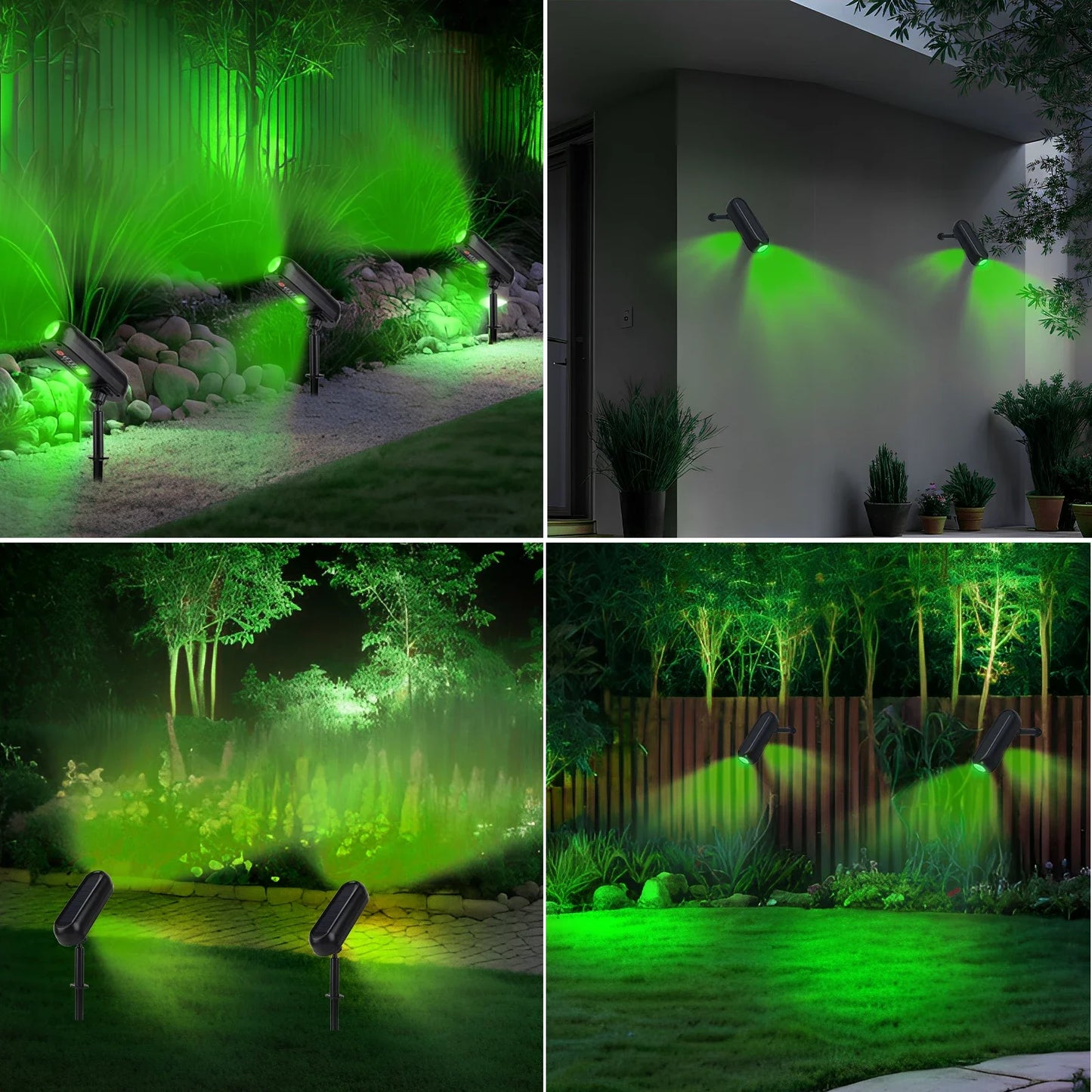 1/2PCS Solar LED Light Outdoor Solar Wall Light IP65 Green/Warm Garden Light Solar Spotlights Solar Uplights,Trees Pathway Yard