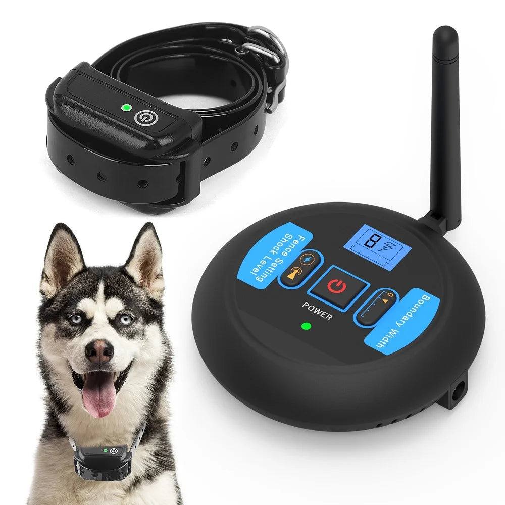 480m Dog Wireless Rechargeable Electric Fence, IP68 Waterproof Beep + Shock + Vibration Mode, Transmitter and Collar Combo