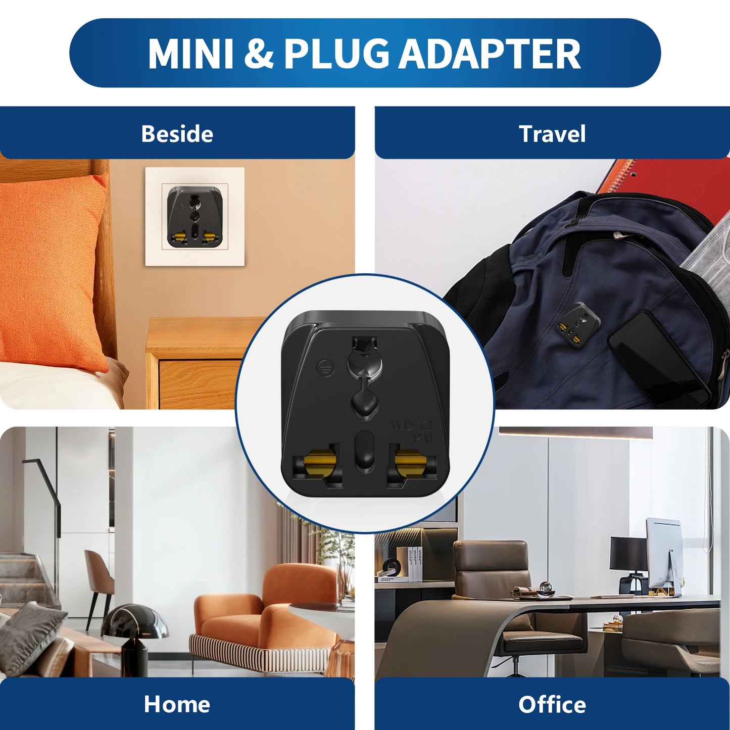 3PCS Universal Travel Adapter US CA UK EU to AU Australia Plug Converter Electrical Socket Power Wall Charger 250V 2500W