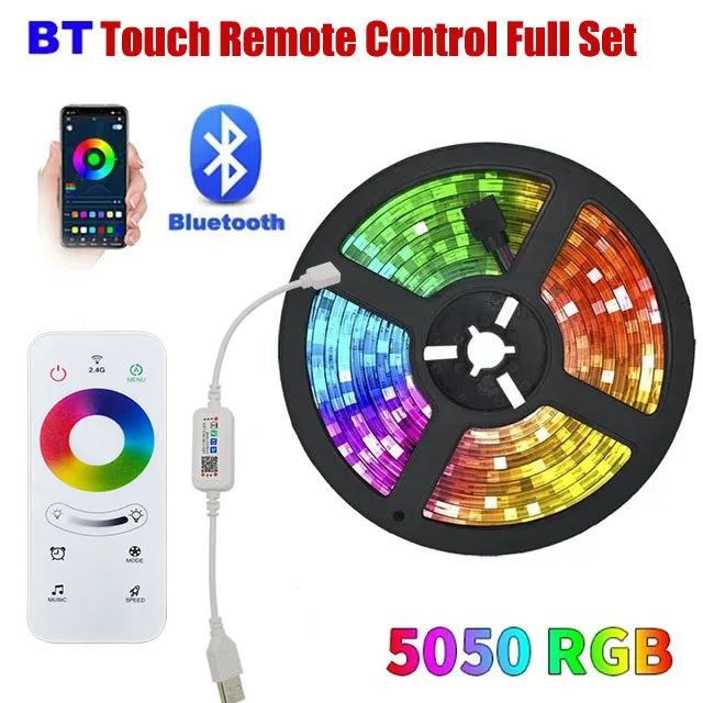 RGB Led Strip Lights 5m 10m 20m 30m Led Room Light with APP Control Flexible Ribbon Luces Led Tape for Room Bedroom Decoration