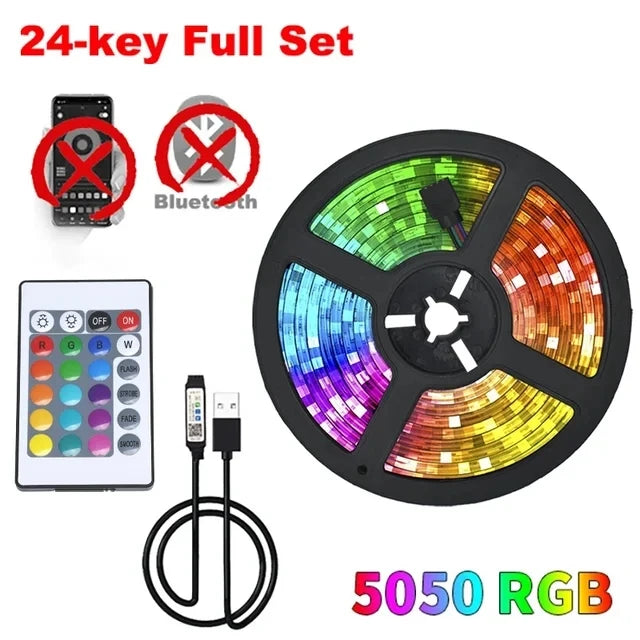 RGB Led Strip Lights 5m 10m 20m 30m Led Room Light with APP Control Flexible Ribbon Luces Led Tape for Room Bedroom Decoration