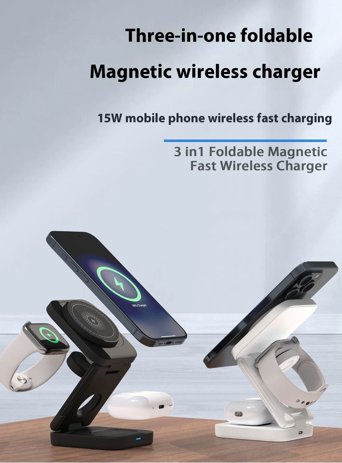 3-in-1 Foldable Wireless Charging Hub